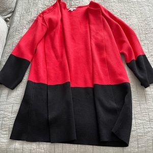 Sioni cardigan red and black size large